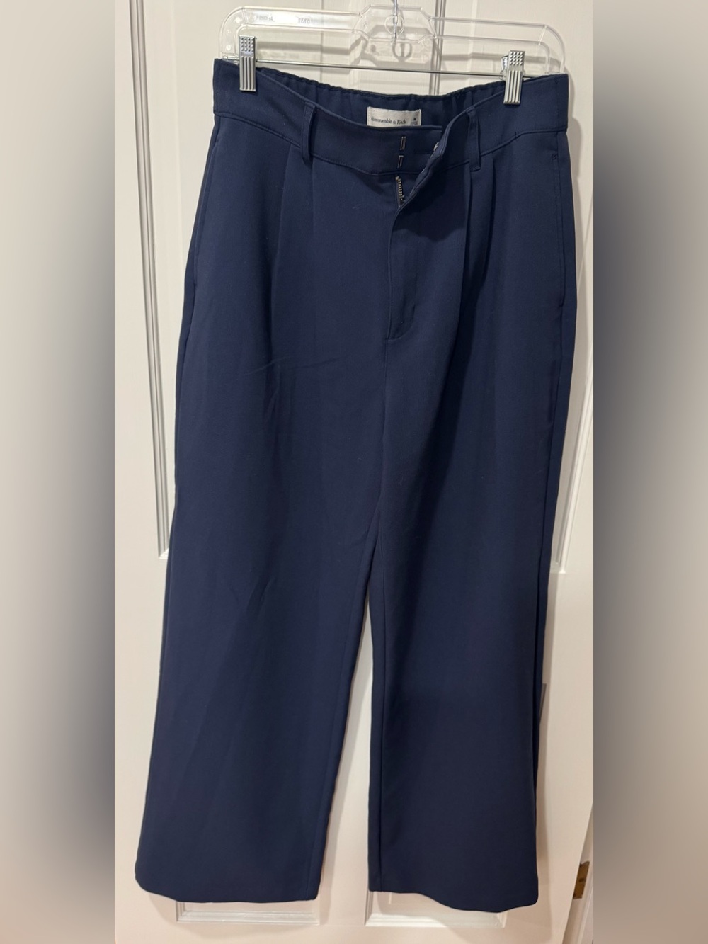 Abercrombie & Fitch Navy Wide-Leg Dress Pants